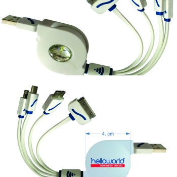 Cáp sạc đa năng dây rút 4 đầu