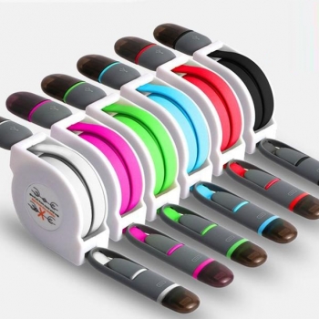 Cáp sạc đa năng 2 in 1 - Cáp cuộn rút  (Đầu tròn)